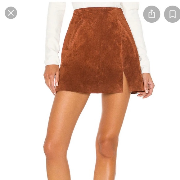 BLANKNYC Dark tobacco suede mini skirt - Picture 1 of 1